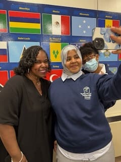 Women taking a selfie