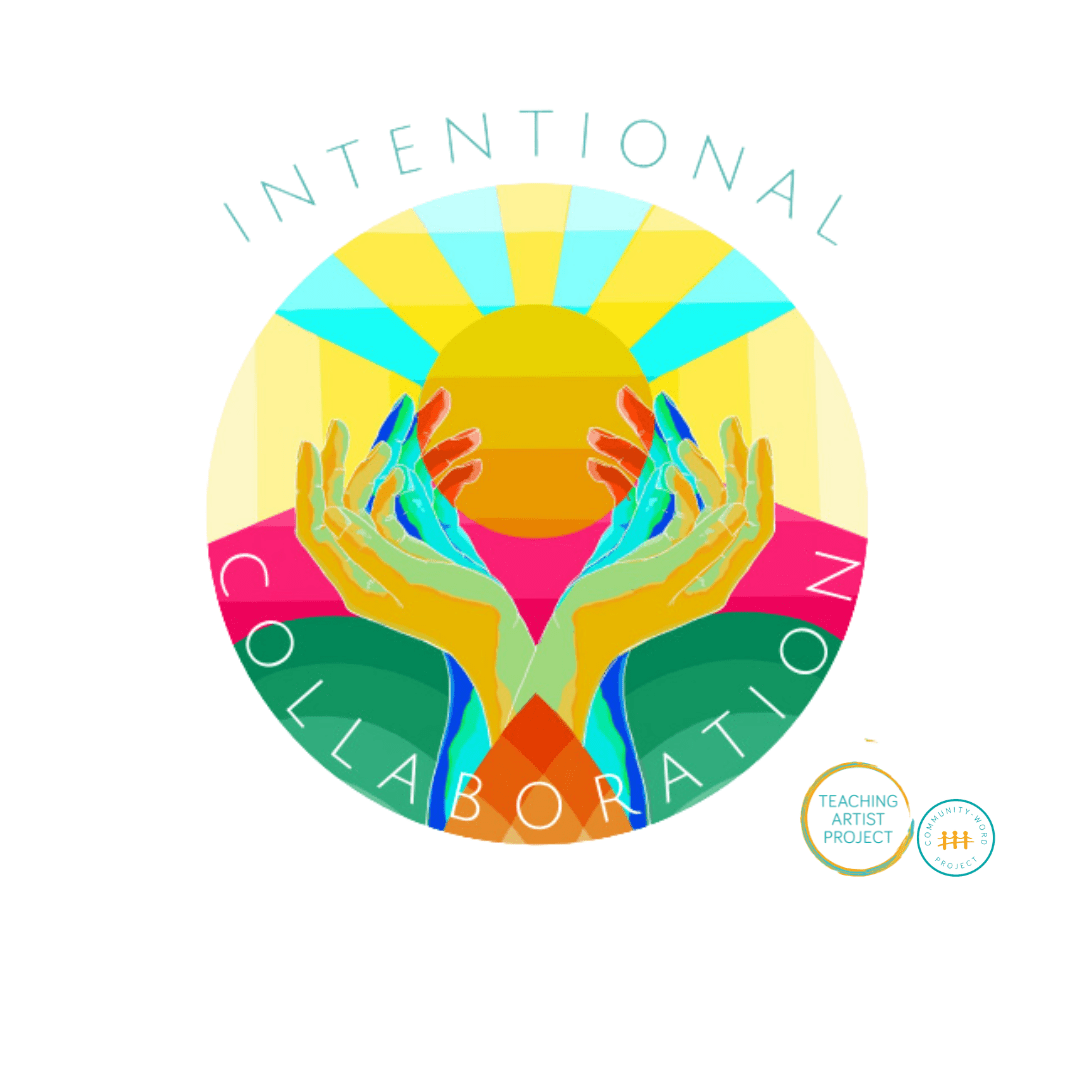 Graphic design of hands uplifted toward the sun