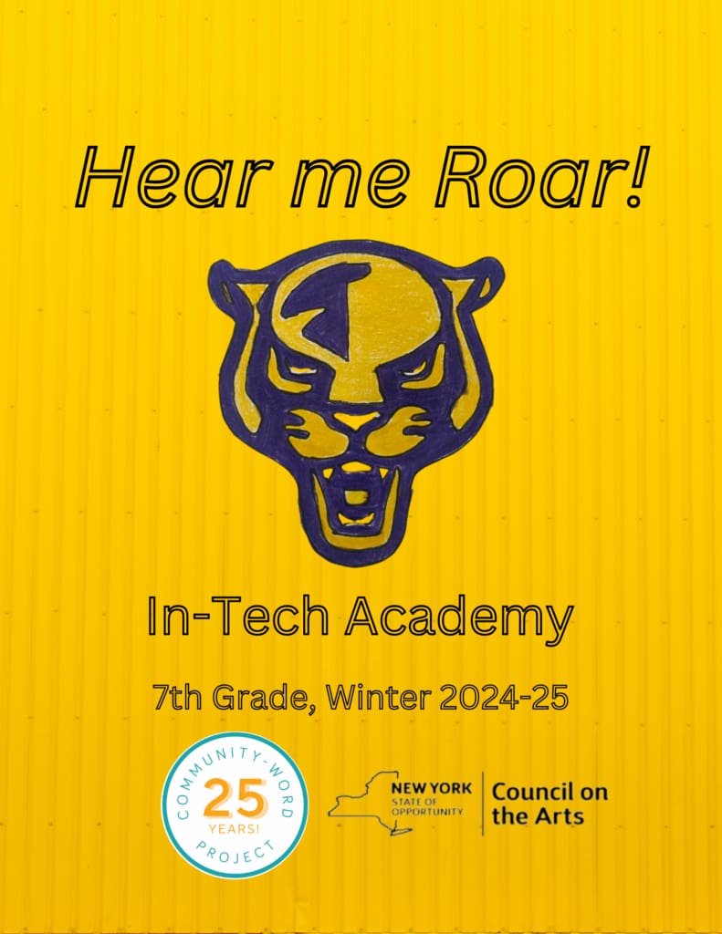 Yellow book cover with an illustration of a roaring lions head.