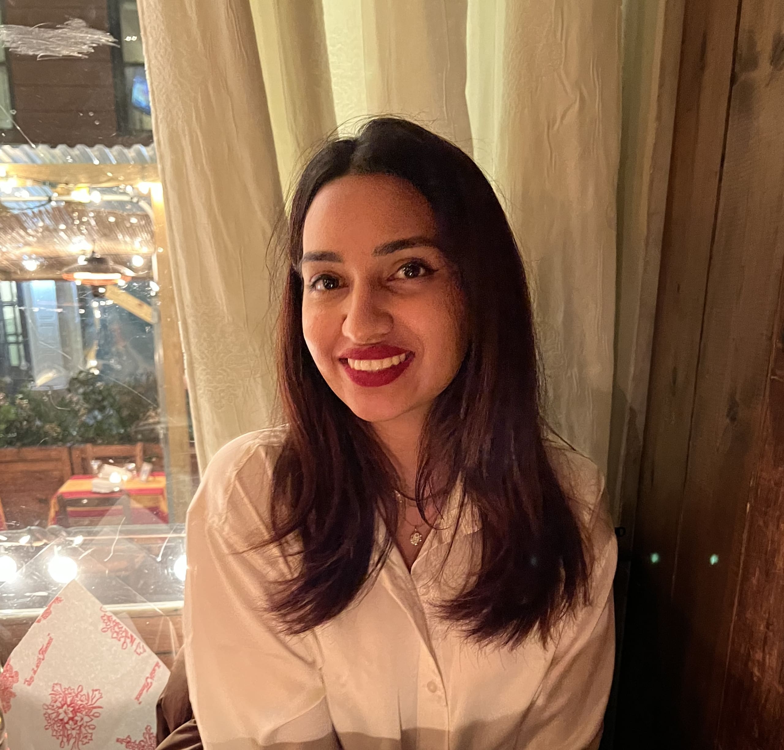 Woman smiling at camera