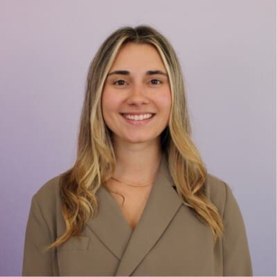 Woman smiling into camera
