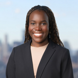 Woman smiling into camera
